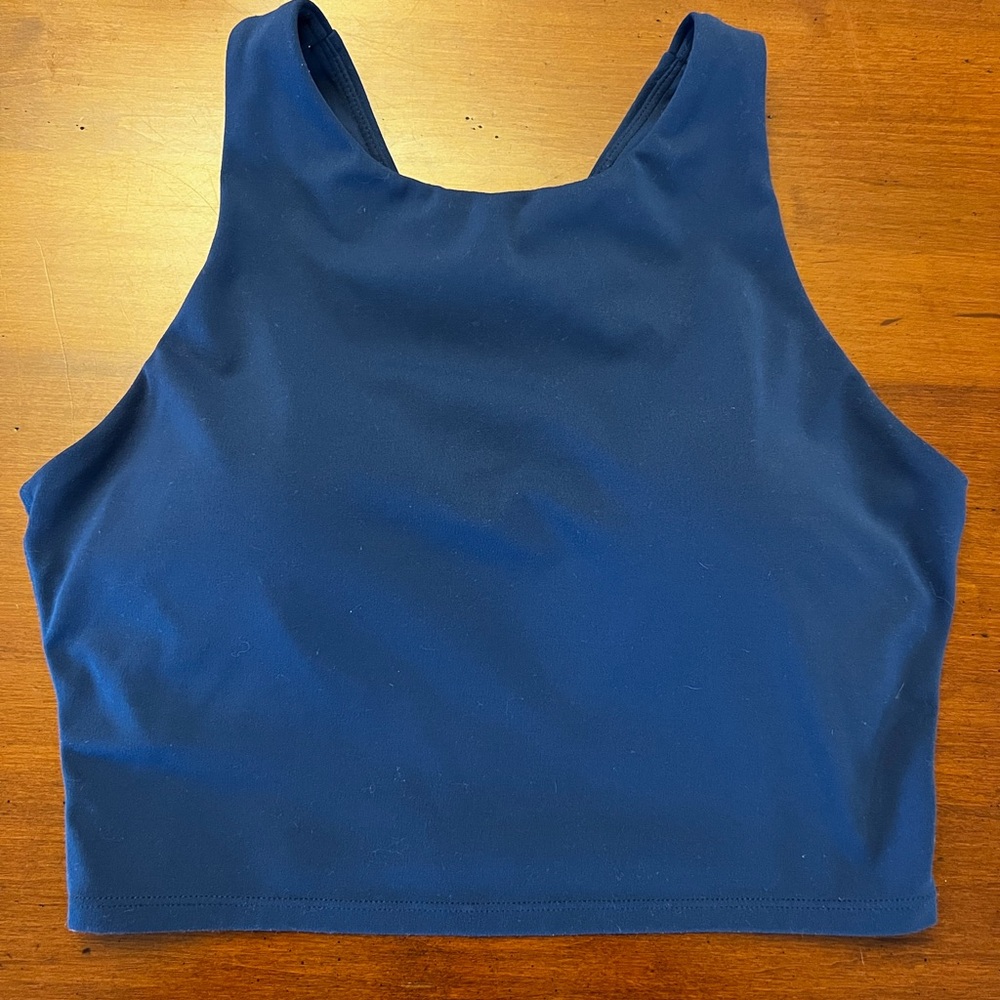 Navy Blue Cropped Tank Top
